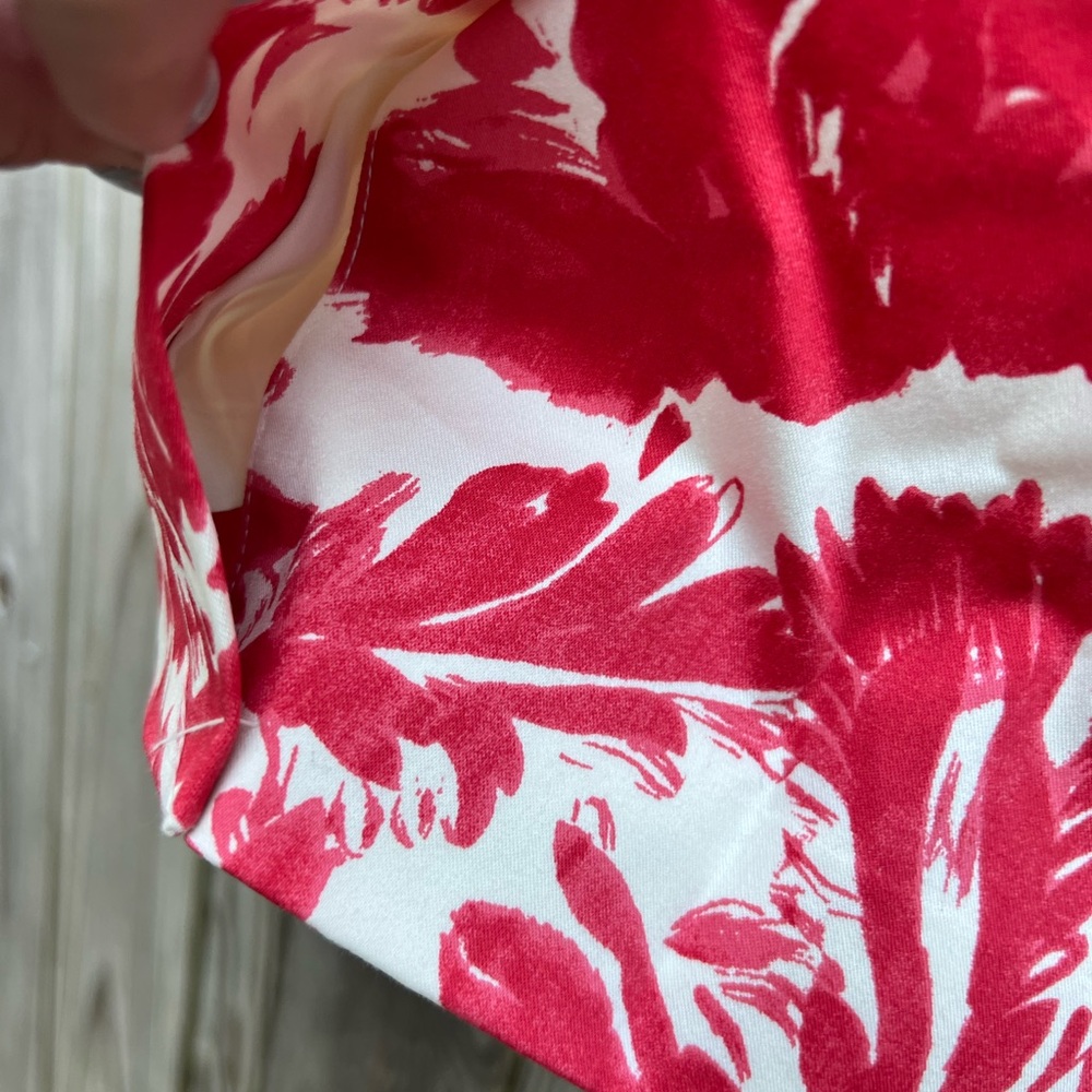 THE LIMITED Red Cream Watercolor Floral Stretch Pencil Skirt Women’s 6 NWT NEW - Picture 8 of 10